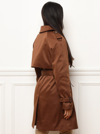 Trench mi-long à boutons marbrés