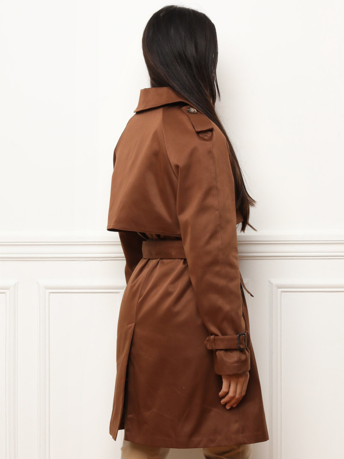 Trench mi-long à boutons marbrés