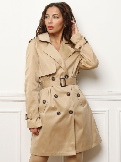 Trench mi-long à boutons marbrés