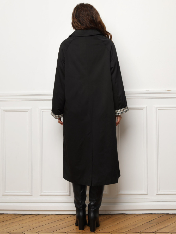 Trench oversize avec doublure à carreaux