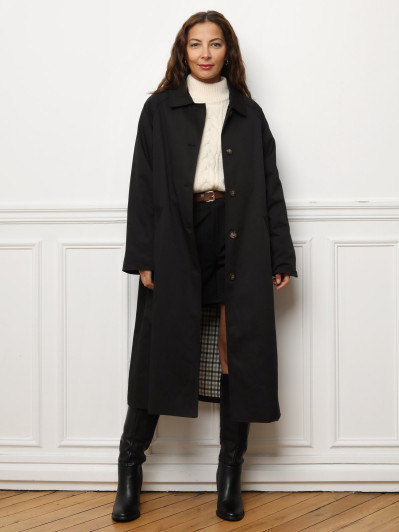 Trench oversize avec doublure à carreaux