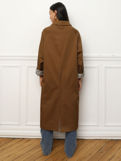 Trench oversize avec doublure à carreaux