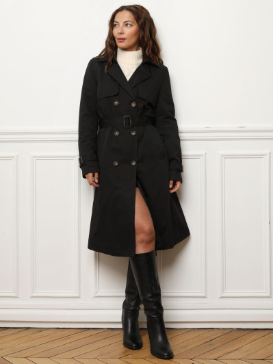 Trench mi-long avec ceinture