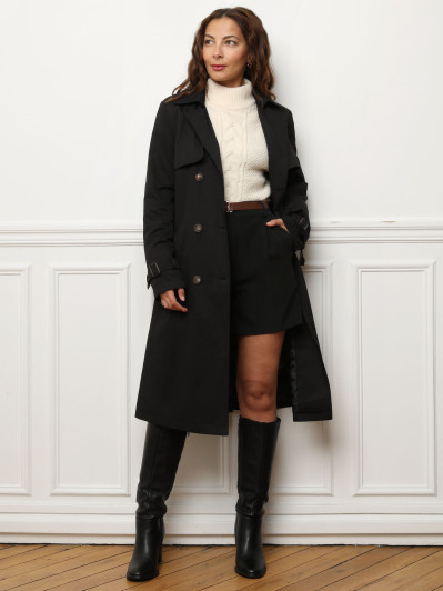 Trench mi-long avec ceinture