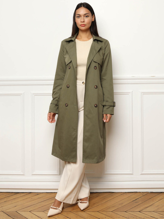 Trench mi-long avec ceinture