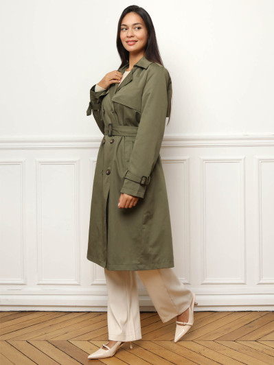 Trench mi-long avec ceinture