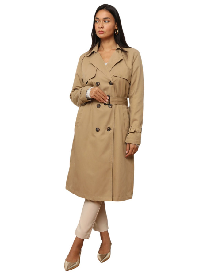 Trench mi-long avec ceinture