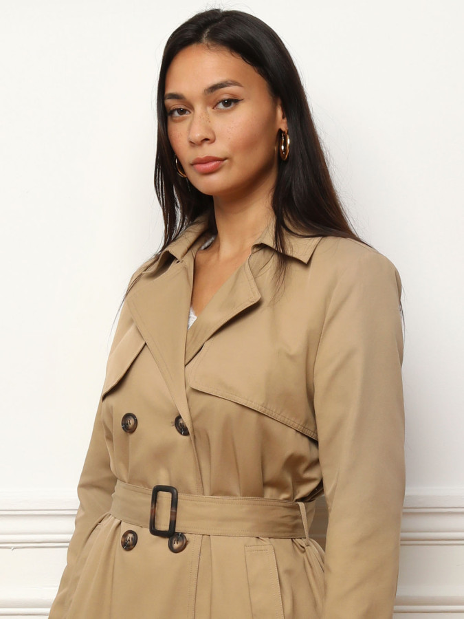 Trench mi-long avec ceinture