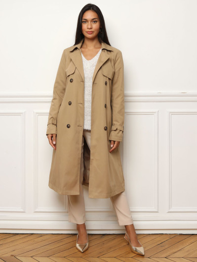 Trench mi-long avec ceinture