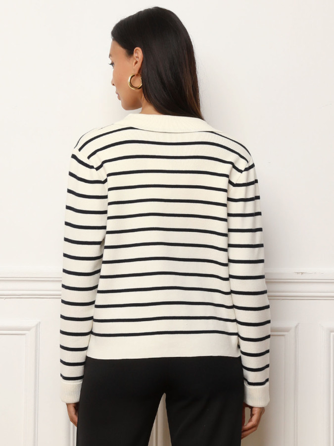 Cardigan marinière à col polo