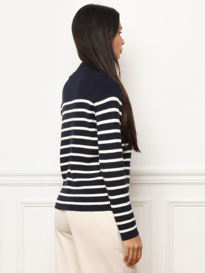 Pull marinière à boutons officiers