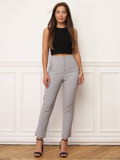 Pantalon droit taille haute