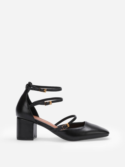 Escarpins multibrides à bout carré