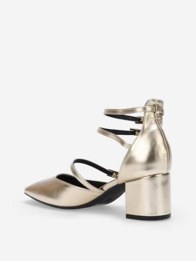 Escarpins multibrides à bout carré