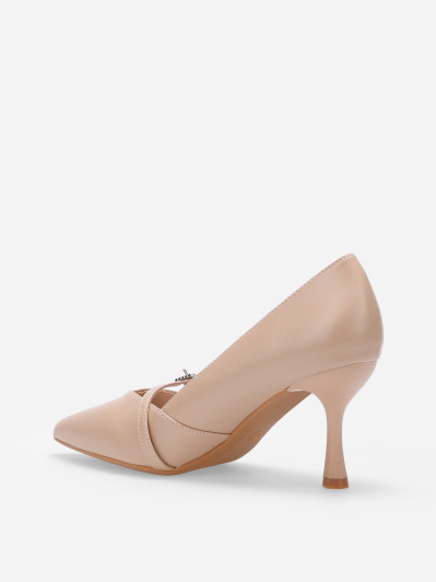 Escarpins avec bride et boucle à strass