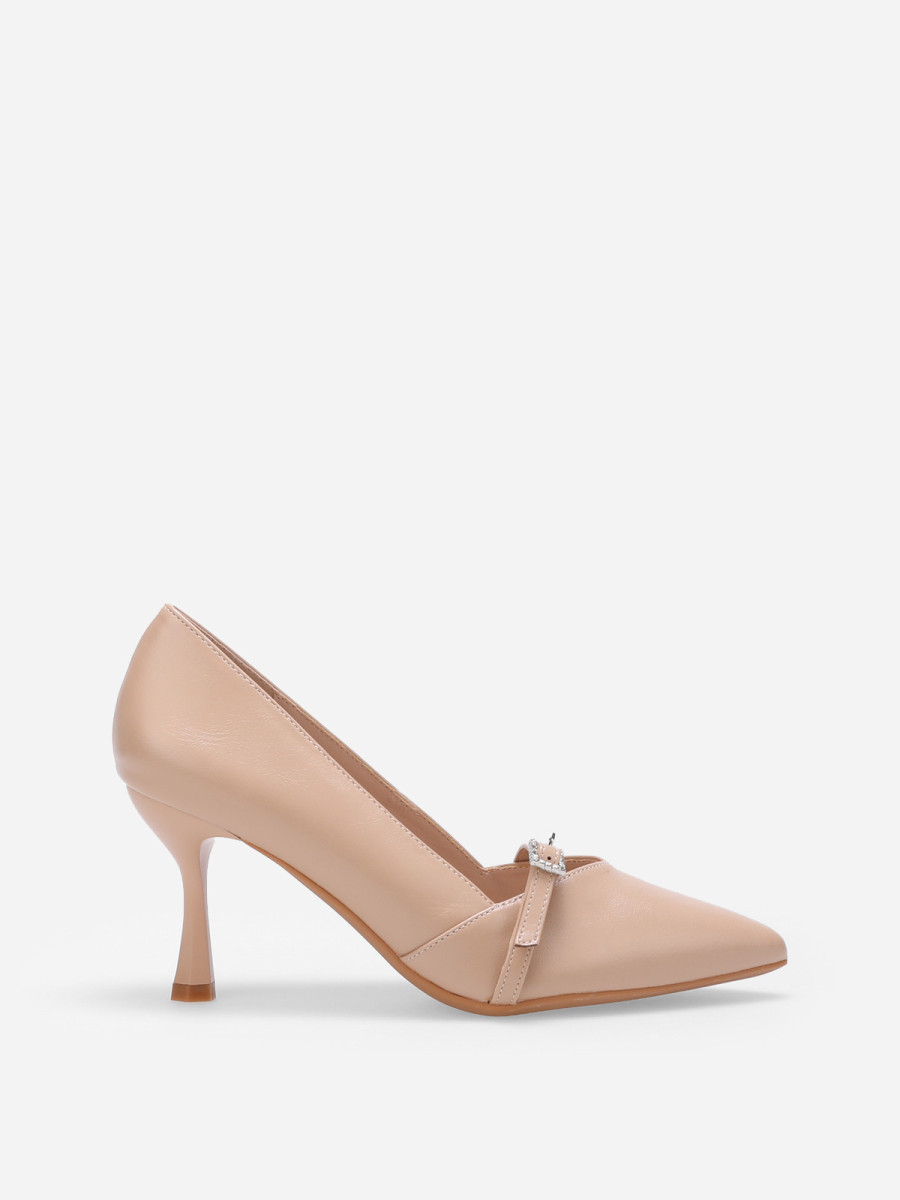 Escarpins avec bride et boucle à strass