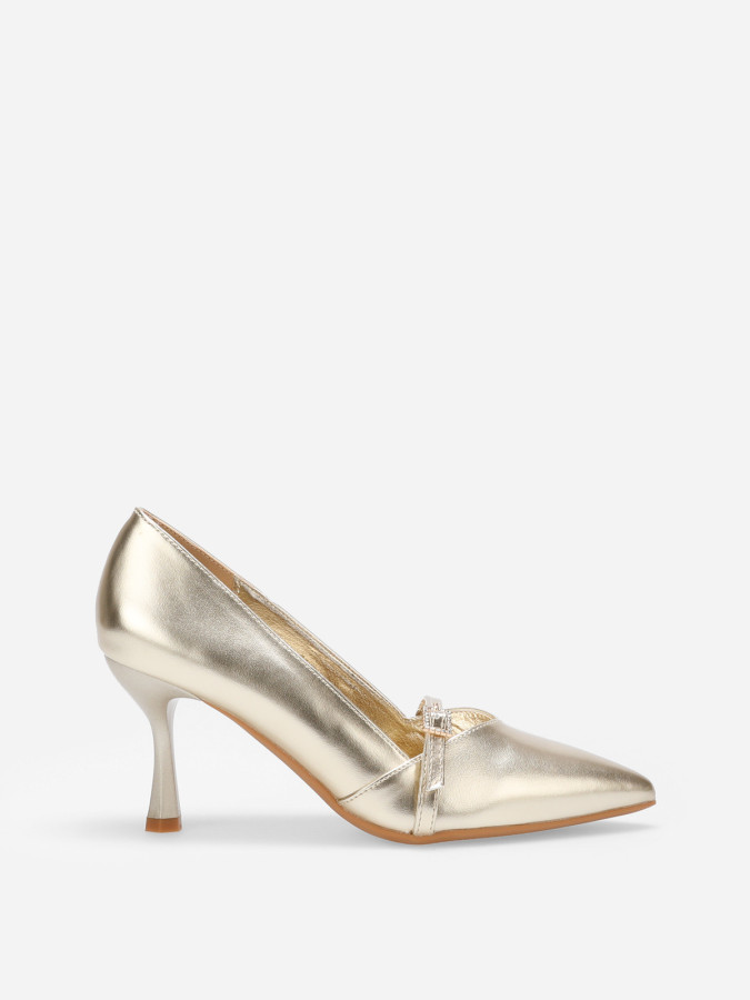 Escarpins avec bride et boucle à strass