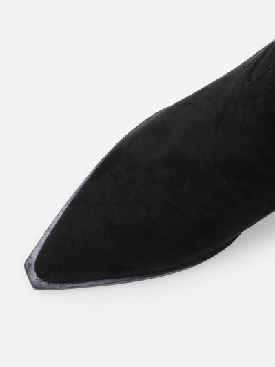 Santiags hautes en suédine et à talon