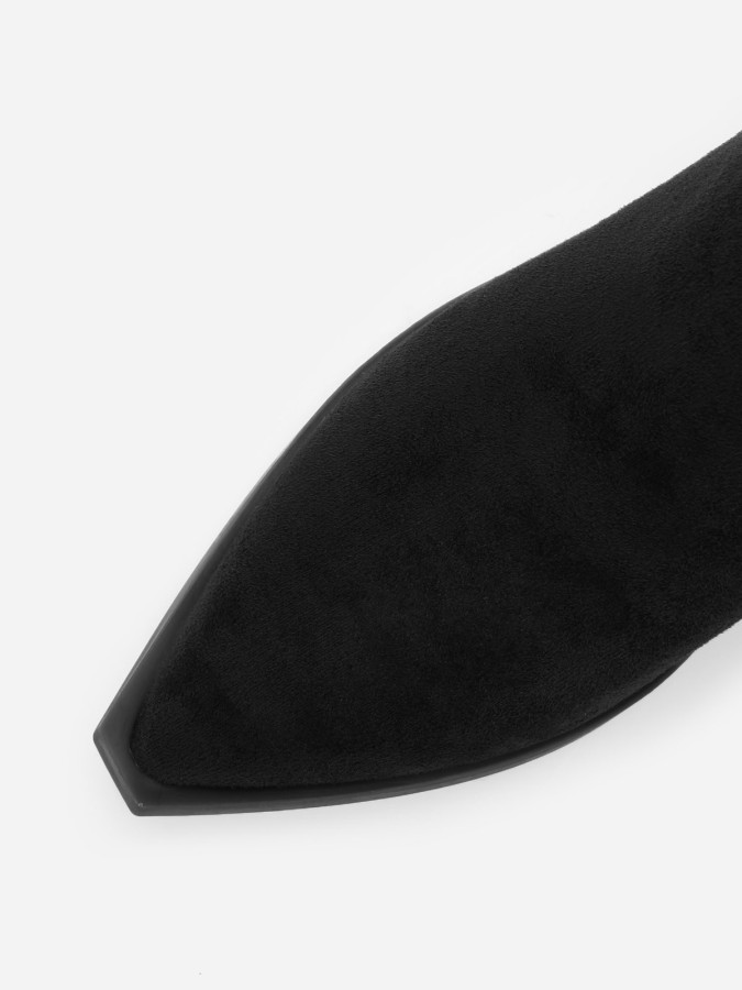 Santiags en suédine à motifs et surpiqûres