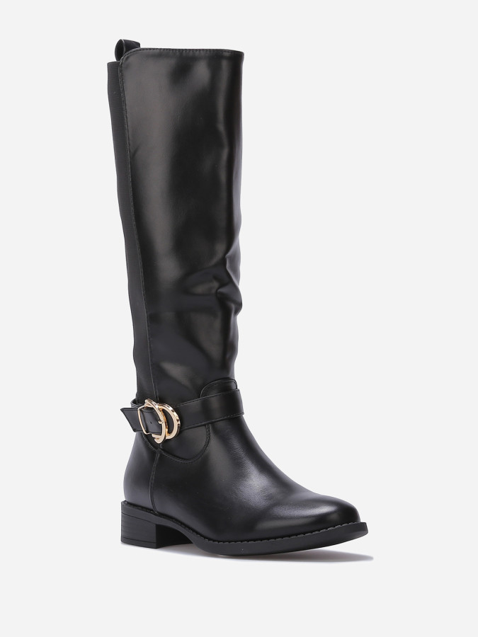 Bottes cavalières stretch à boucle