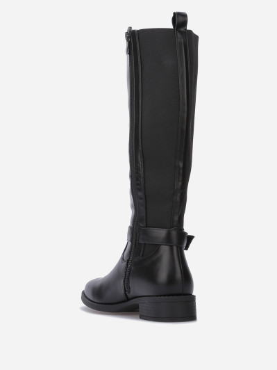 Bottes cavalières stretch à boucle