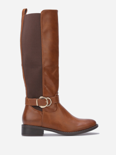 Bottes cavalières stretch à boucle