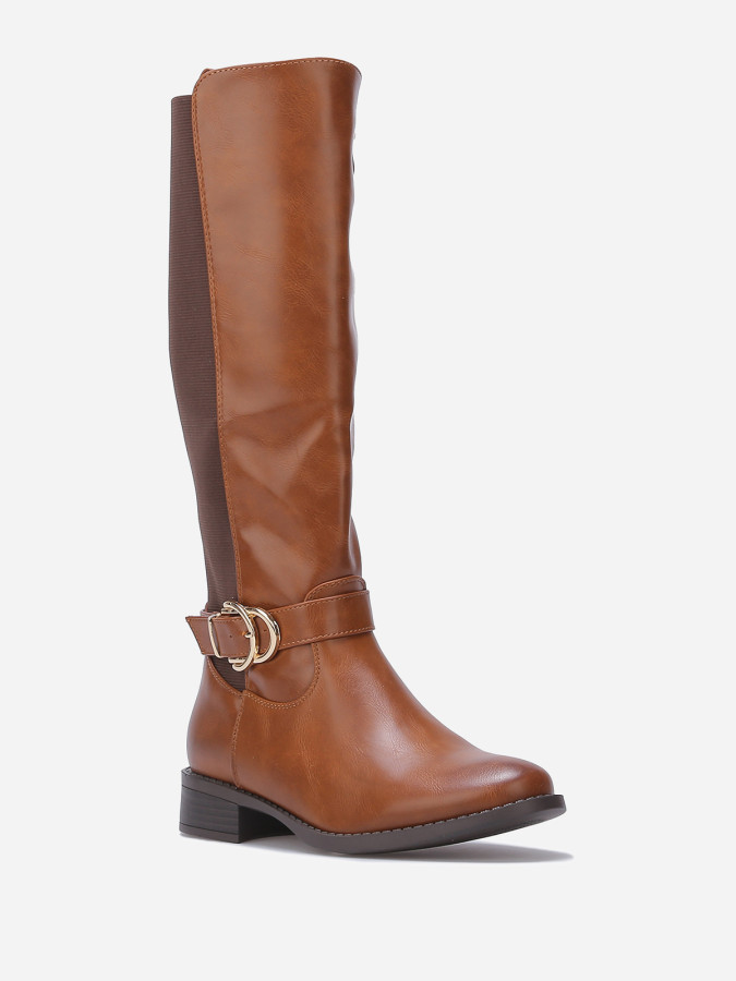 Bottes cavalières stretch à boucle