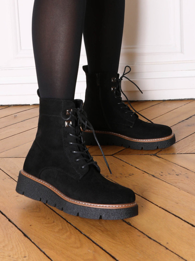 Rangers en suédine à semelle compensée