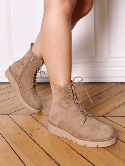 Rangers en suédine à semelle compensée