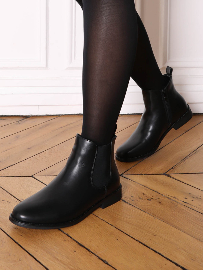 Bottines plates chelsea en simili