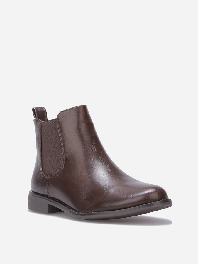 Bottines plates chelsea en simili