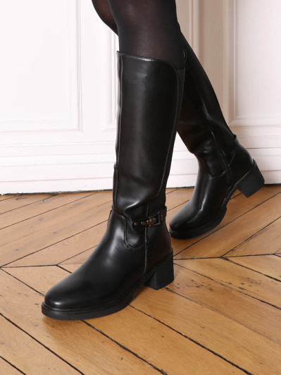 Bottes cavalières stretch à talon