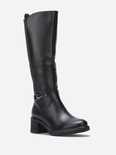 Bottes cavalières stretch à talon