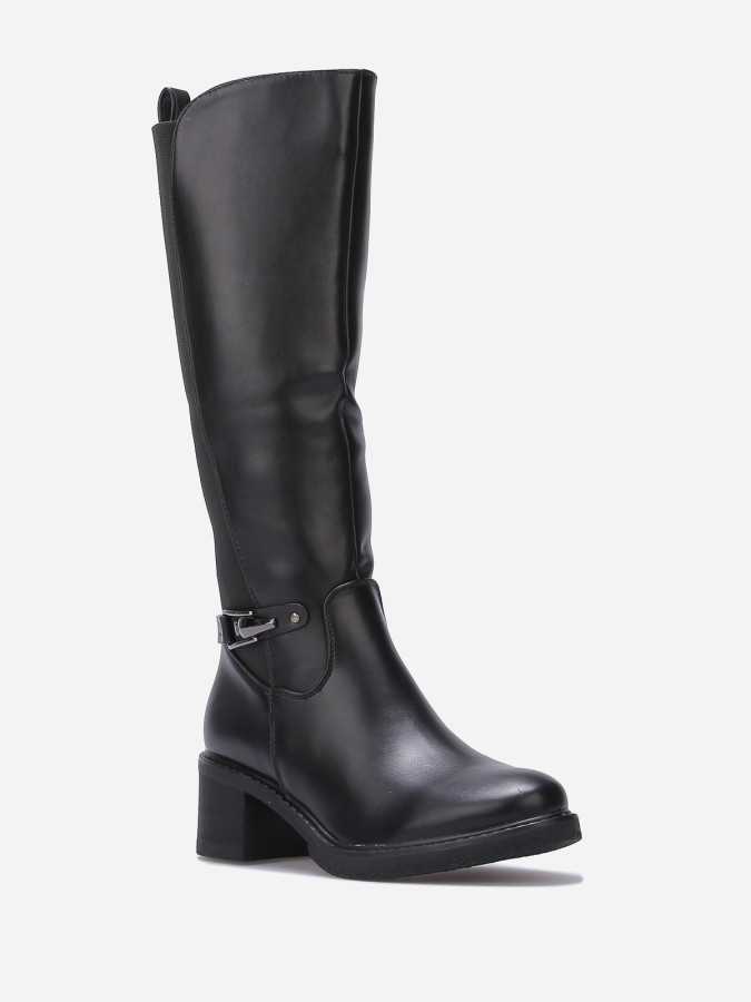 Bottes cavalières stretch à talon