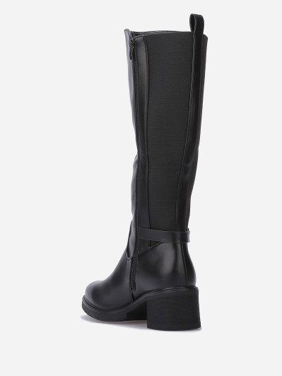 Bottes cavalières stretch à talon
