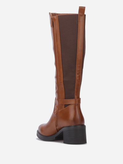 Bottes cavalières stretch à talon