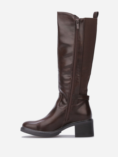 Bottes cavalières stretch à talon