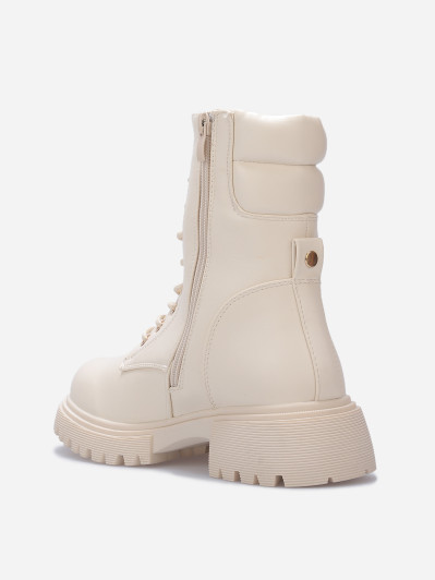 Bottines rangers à détail matelassé