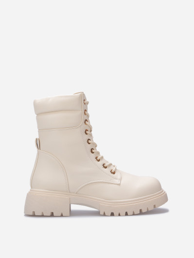 Bottines rangers à détail matelassé