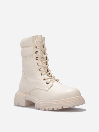 Bottines rangers à détail matelassé