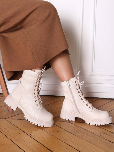 Bottines rangers à détail matelassé