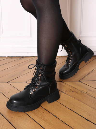 Bottines rangers à détail matelassé