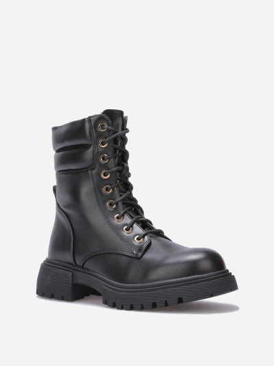 Bottines rangers à détail matelassé