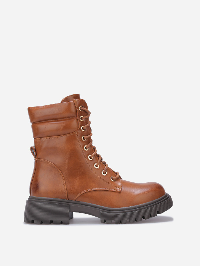 Bottines rangers à détail matelassé