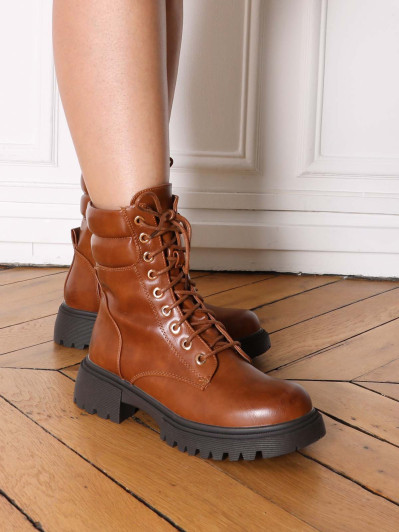 Bottines rangers à détail matelassé
