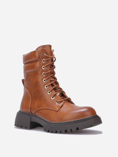 Bottines rangers à détail matelassé