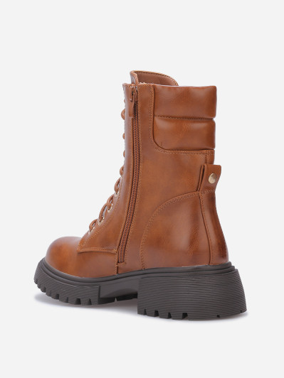 Bottines rangers à détail matelassé