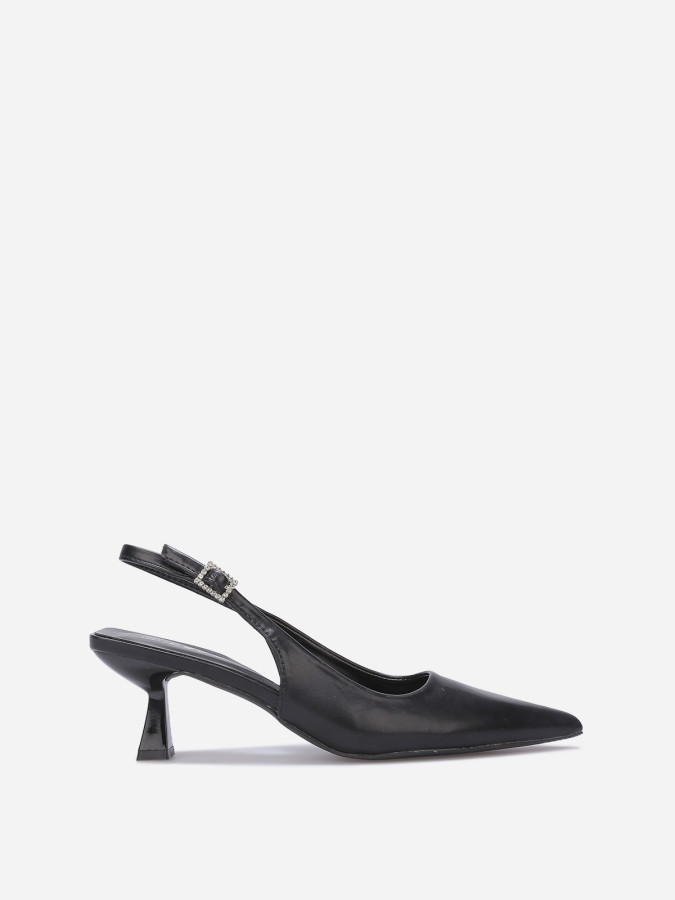 Escarpins slingback à boucle en strass