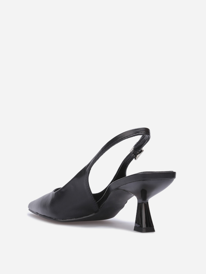 Escarpins slingback à boucle en strass