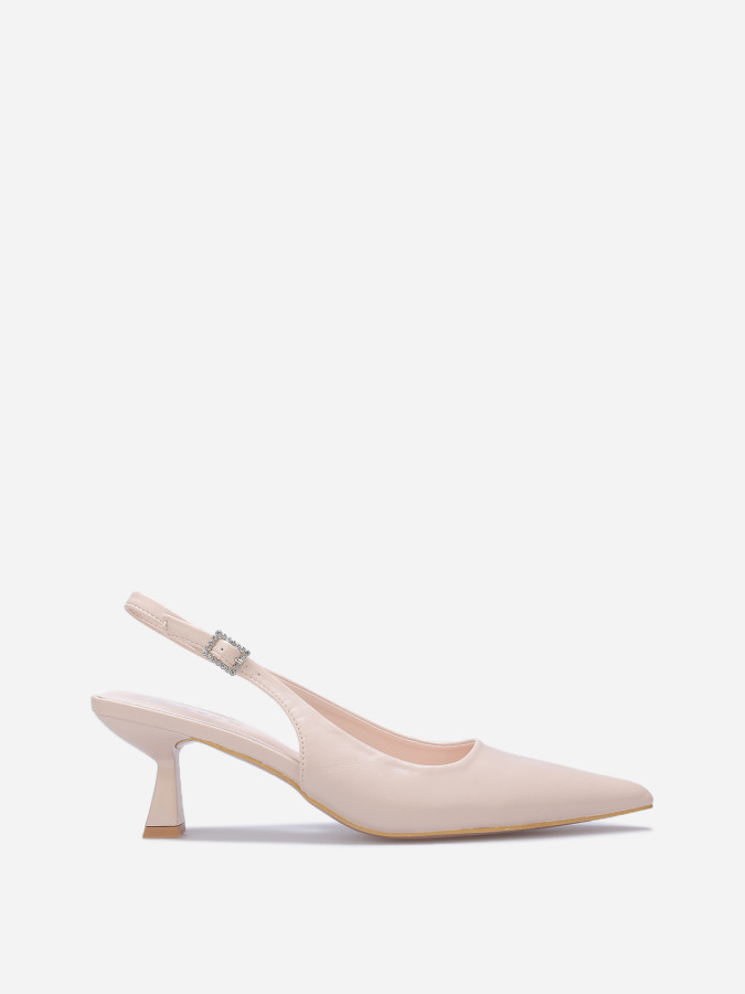 Escarpins slingback à boucle en strass